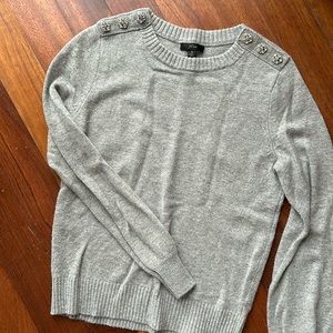 J Crew Sweater with Rhinestone Button Detail
